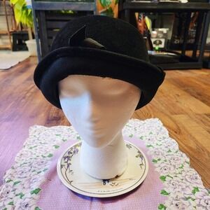 Vintage 1950s Peachbloom Velour Rolled Brim‎ Hat